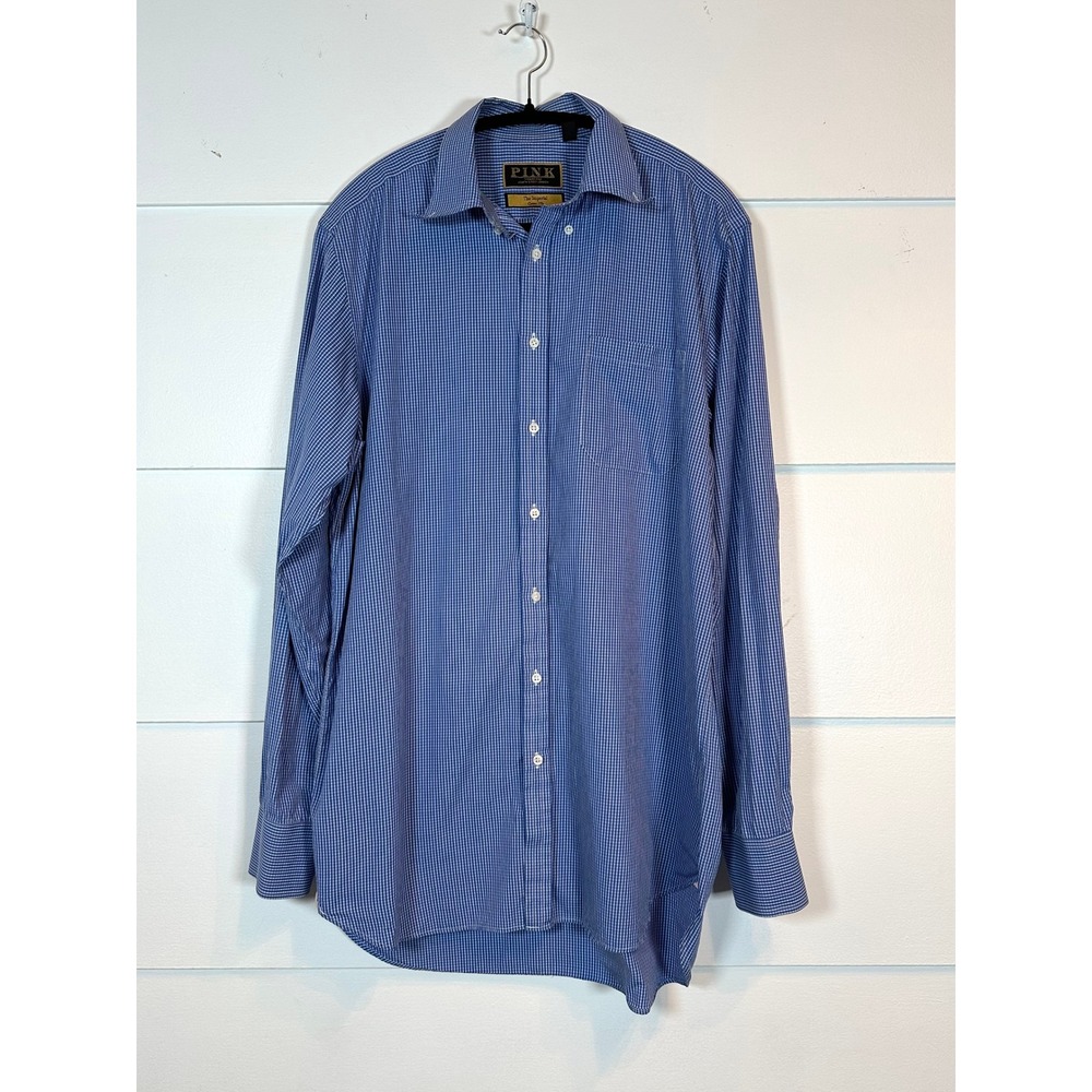 Thomas Pink The Imperial Classic 170s 16 36 1/2‎ mens Button down Blue check